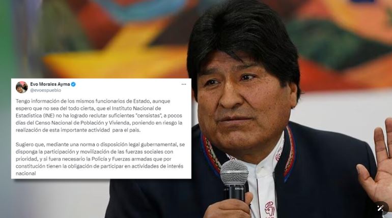 Evo Morales advierte que el Censo Nacional está en riesgo por la falta de censistas