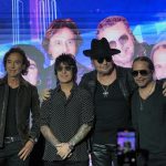 Integrantes de la banda de rock latino Maná posan durante una conferencia de prensa este lunes por el 63º Festival Internacional de la Canción de Viña del Mar (Chile). EFE/ Adriana Thomasa