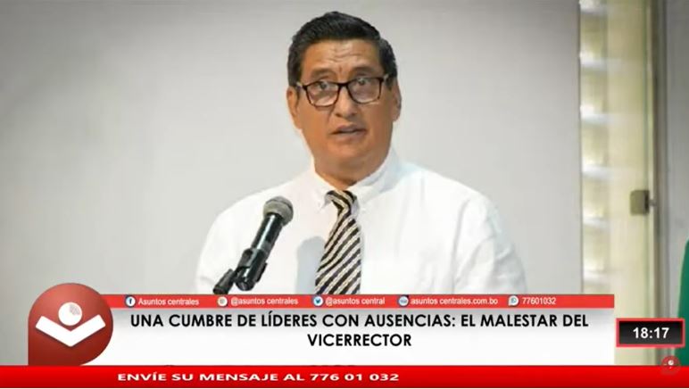 Vicerrector advierte que Johnny busca “lavarse la cara” con la Cumbre de la Unidad del Comité