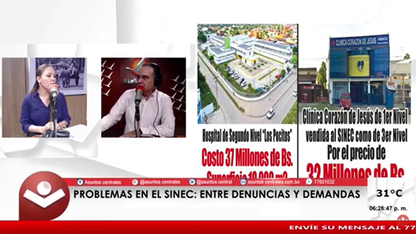 Juicios contra el SINEC por 12 millones de bolivianos ponen en riesgo la atención a 13.000 asegurados