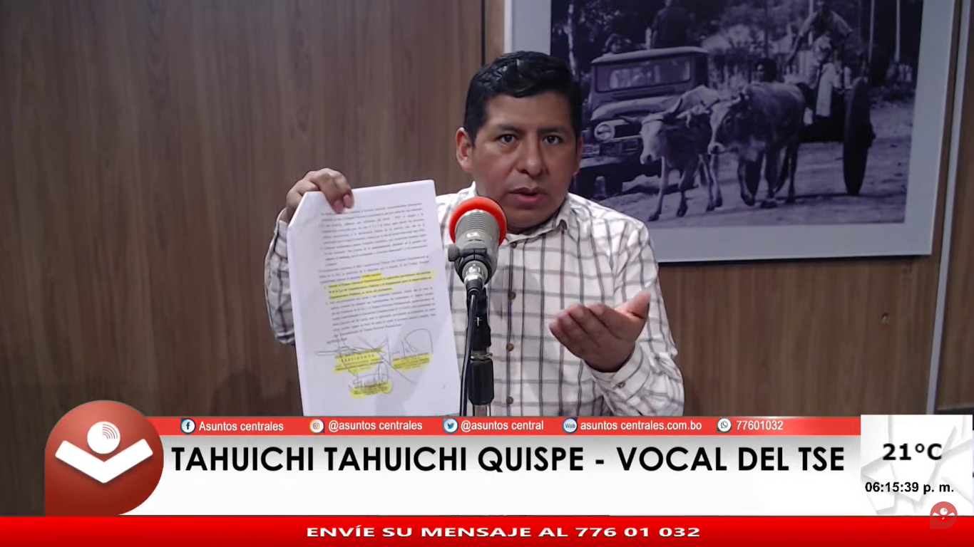 Vocal pide incluir al TSE en la Ley 044 para frenar la “injerencia” de poderes