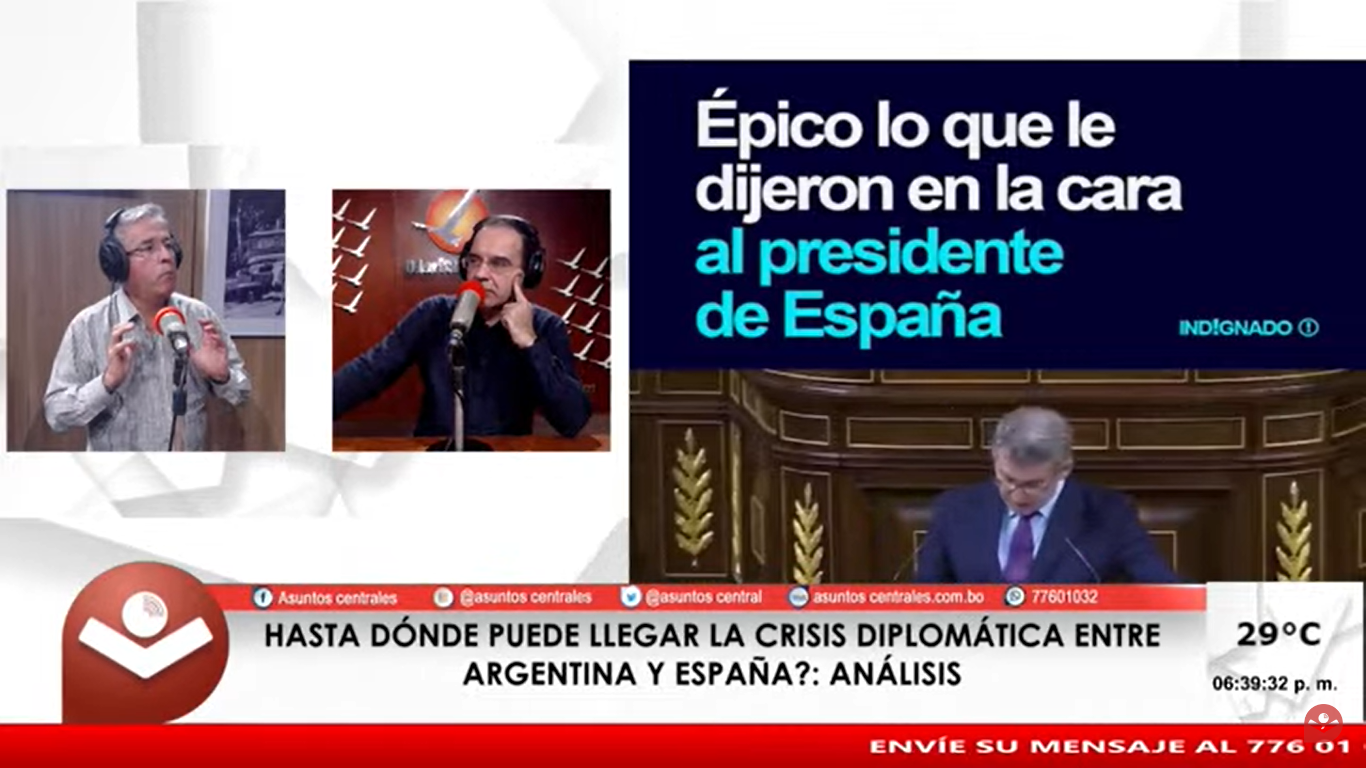 Milei rompió la norma de no intromisión en asuntos de otro país, pero Sánchez magnificó el conflicto, alerta el experto Javier Viscarra