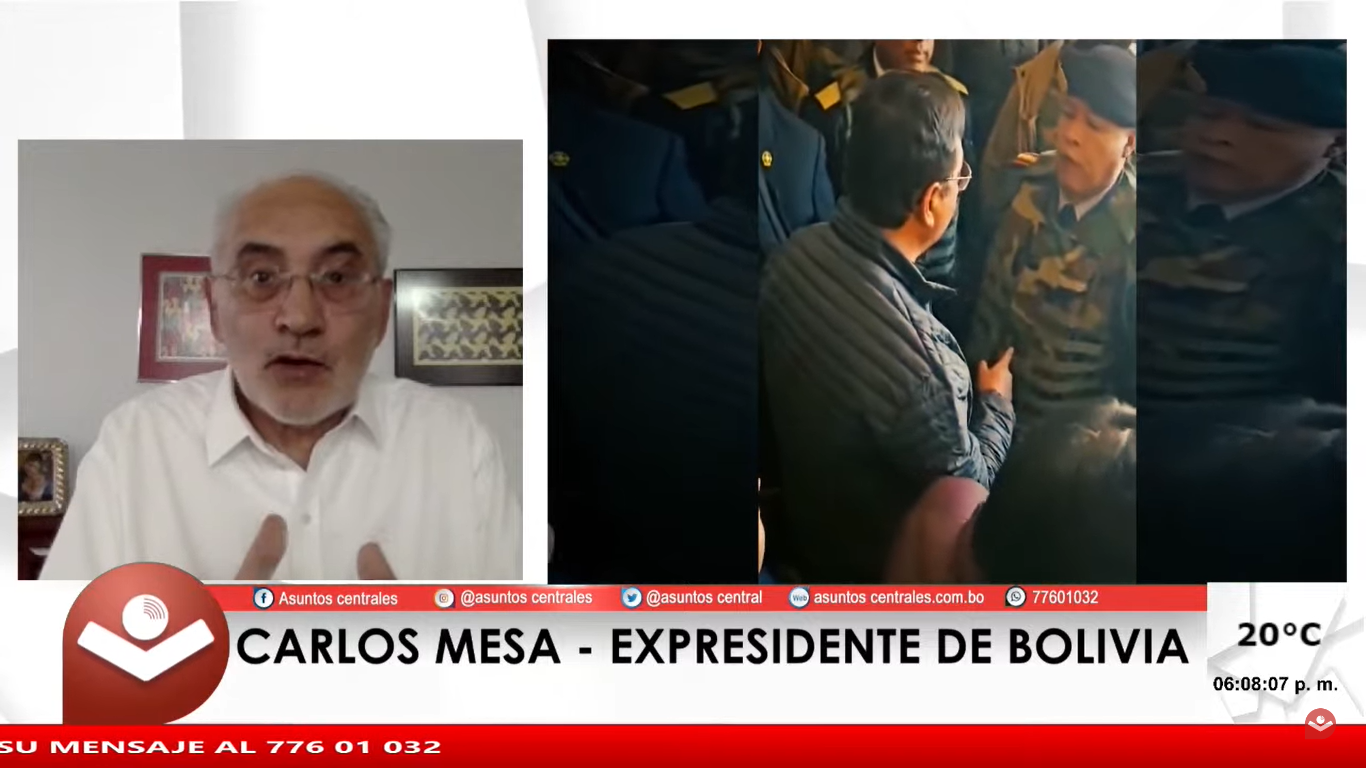 Carlos Mesa: “Lo que pasó es lo más parecido a un autogolpe”