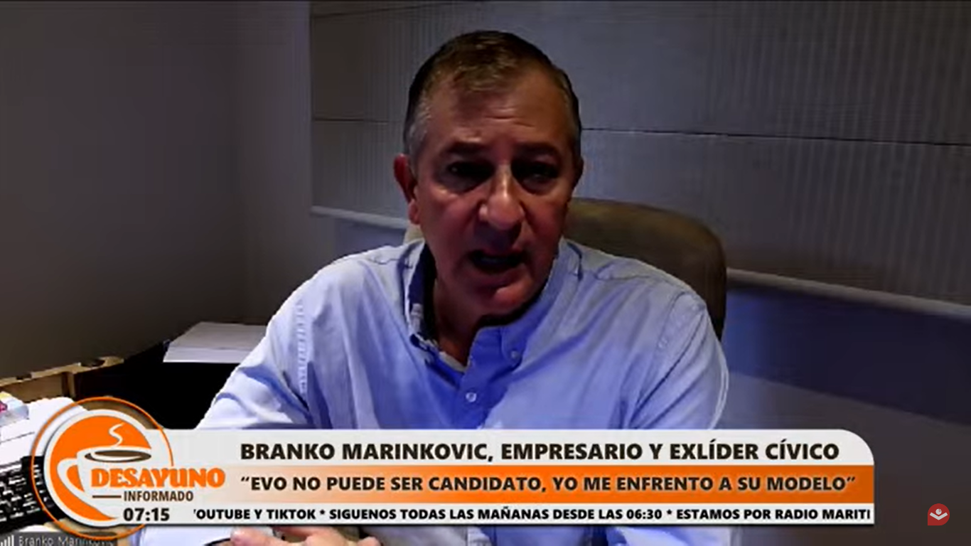 Branko Marinkovic: “El MAS me obliga a ser candidato a la Presidencia”