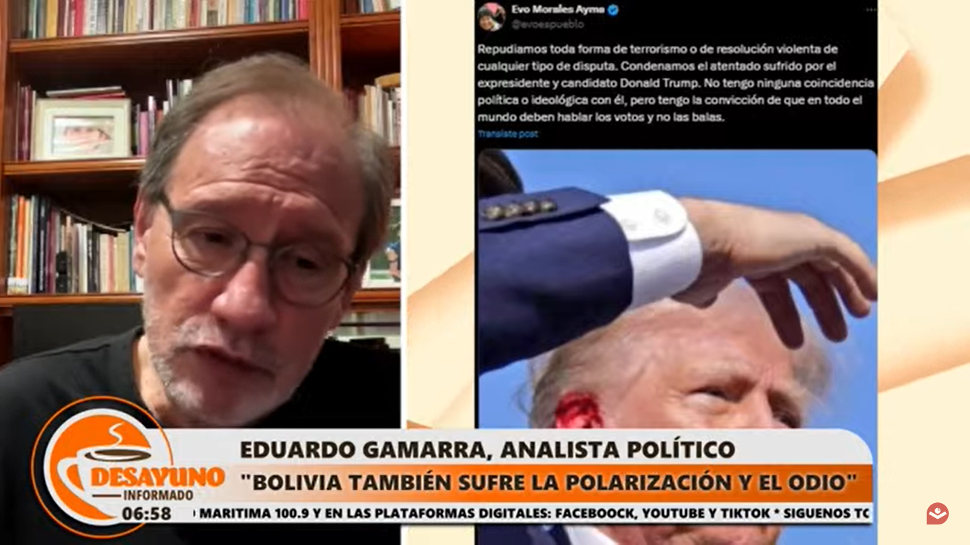 Como Estados Unidos, Bolivia puede caer en la violencia por la polarización y el odio