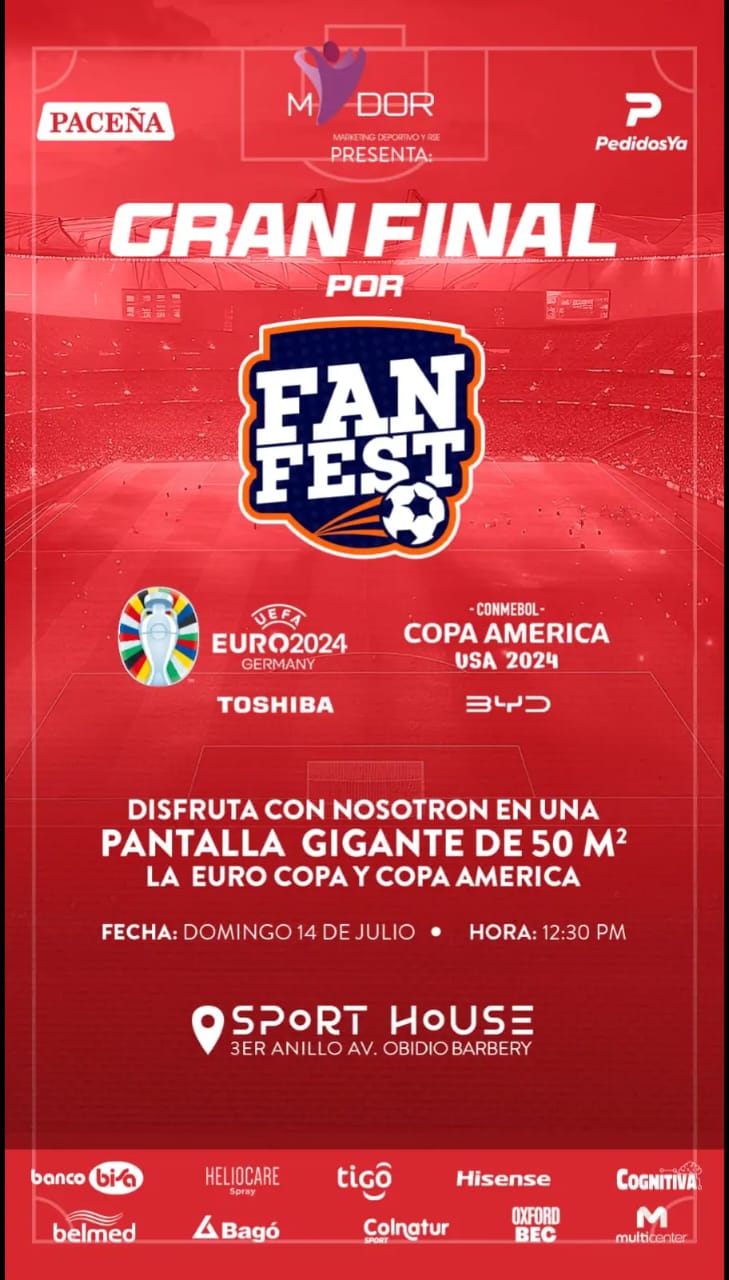 La ciudad de Santa Cruz será sede del Fan Fest de la final de la Euro y  Copa America 2024