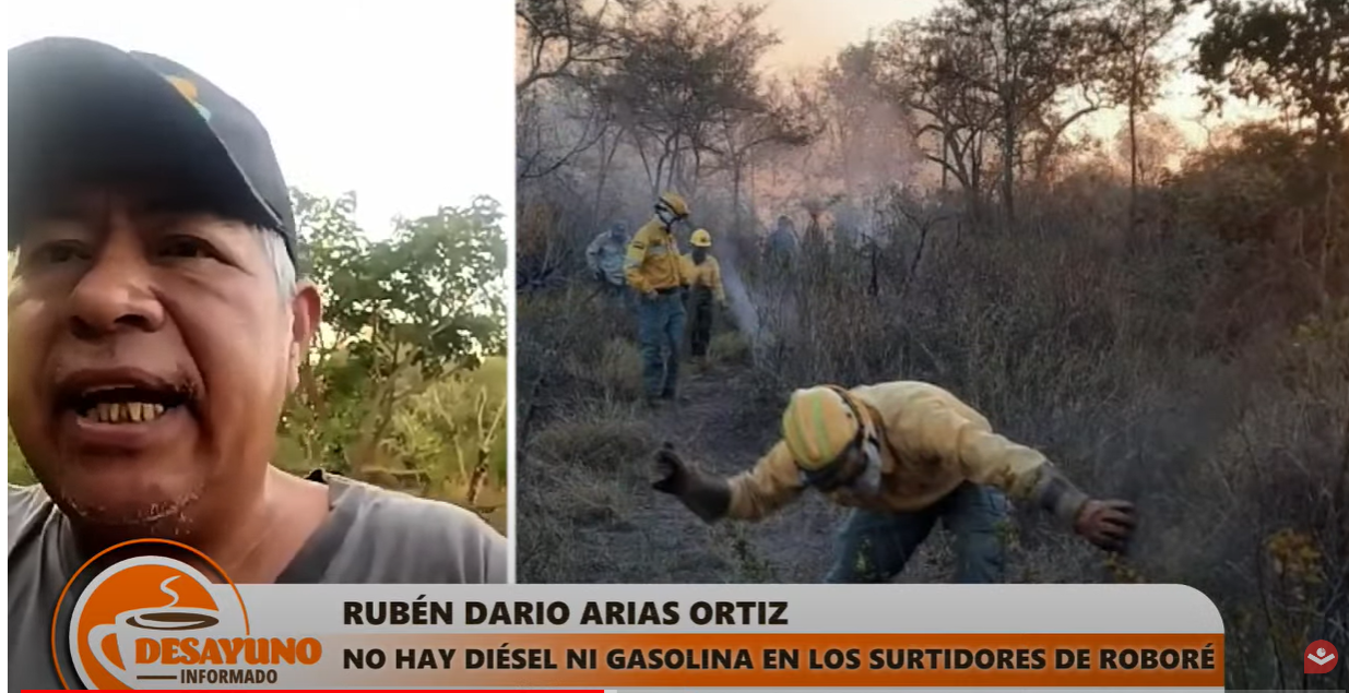 Complicada situación en Roboré por incendios forestales