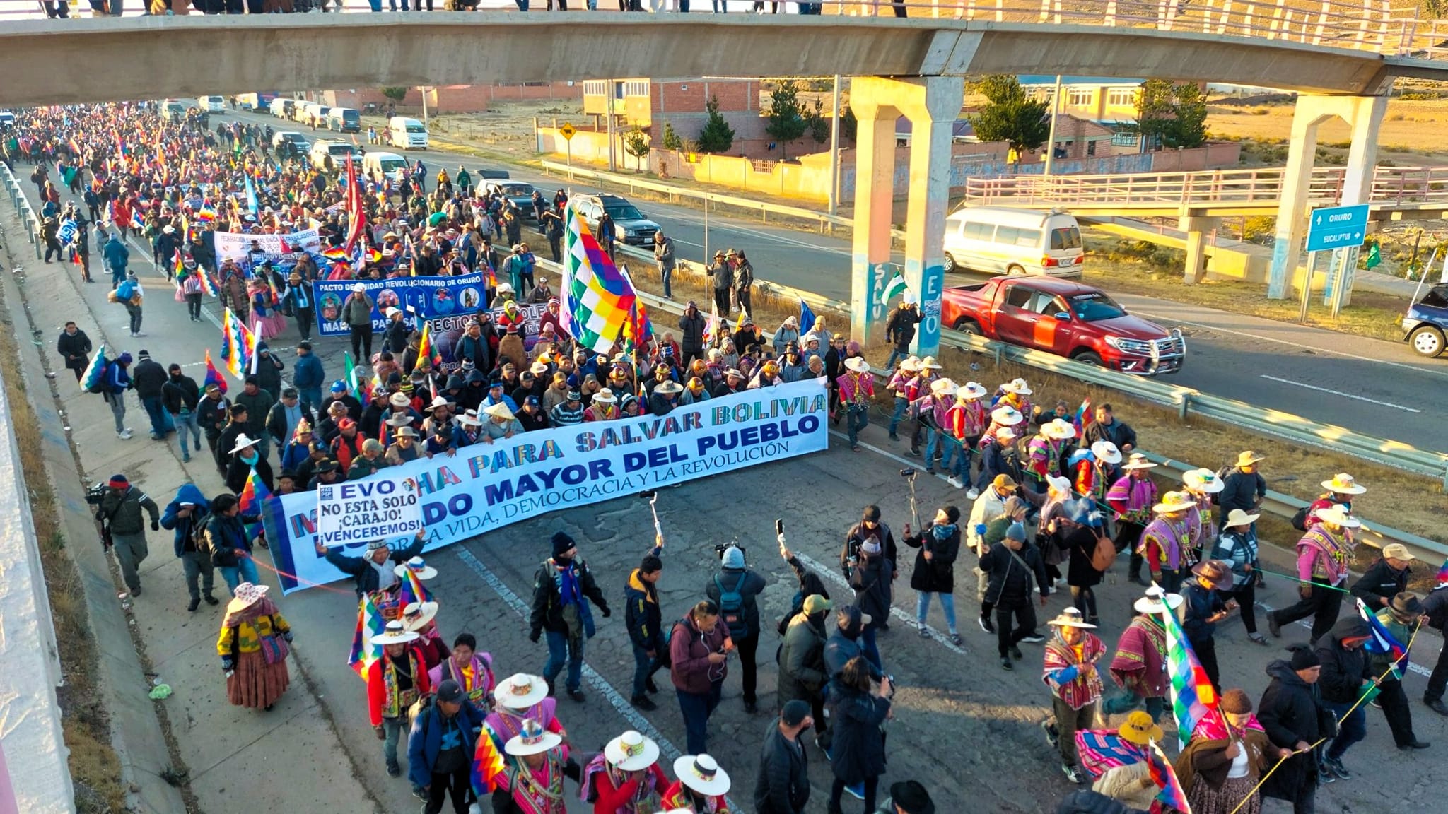 Evo Morales se retira de la marcha y acusa al gobierno de “satanizar” la protesta