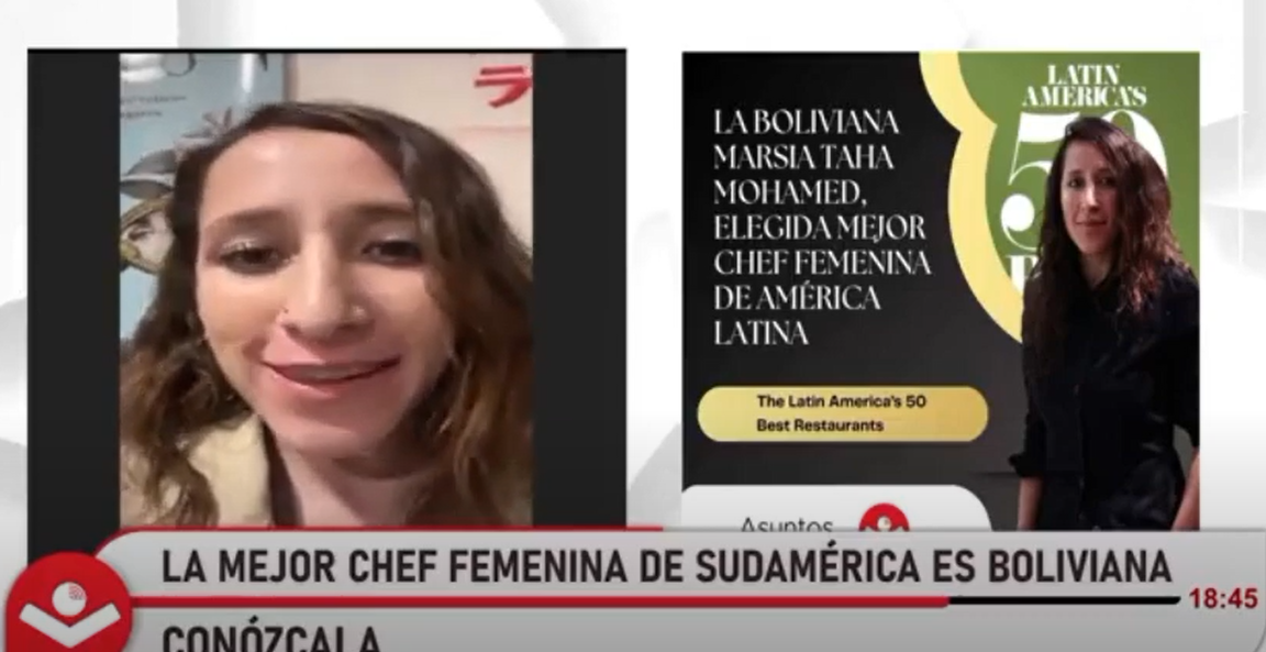 Marsia Taha: “El mundo está poniendo los ojos en la gastronomía boliviana” tras ser elegida mejor chef femenina de América Latina