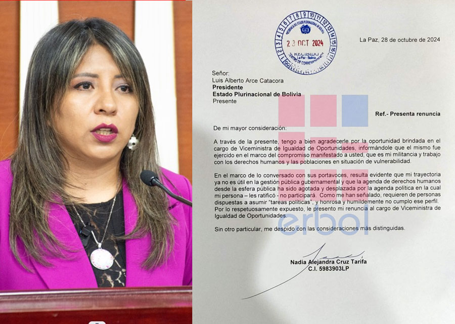 Nadia Cruz renuncia como Viceministra: rechaza participar de una ‘agenda política