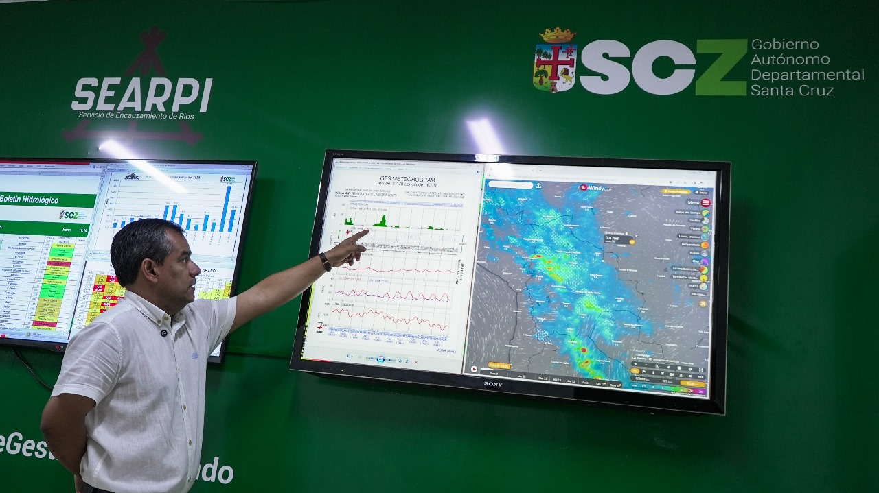 Searpi reporta crecida de ríos en Santa Cruz a consecuencia de las lluvias