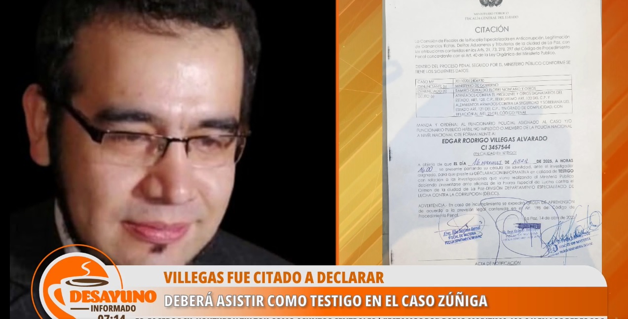 Villegas declara esta tarde; dice no temer, pero indica estar preocupado