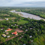 Vista aérea de Eyiyoquibo. Esta comunidad indígena está situada entre la carretera San Buenaventura-Ixiamas y el río Beni | Foto: Eddy Yobanny Velasco