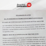 Gobernaciones plantean el 50/50 de impuestos y una nueva agenda autonómica para Bolivia